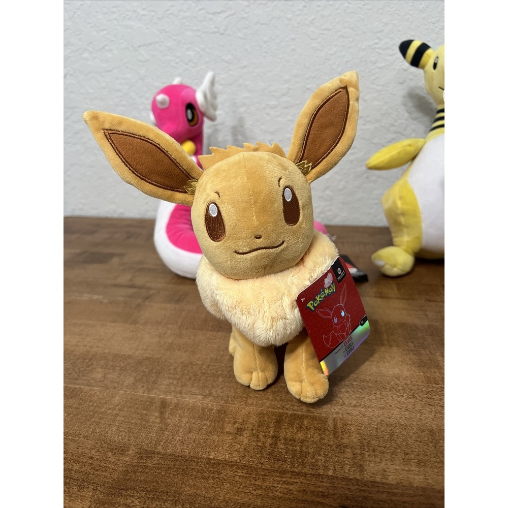 Pokemon Plush Stuffed Lot Eevee, Sylveon, Ampharos & Dragonair - NEW WITH TAGS! - Picture 2 of 16